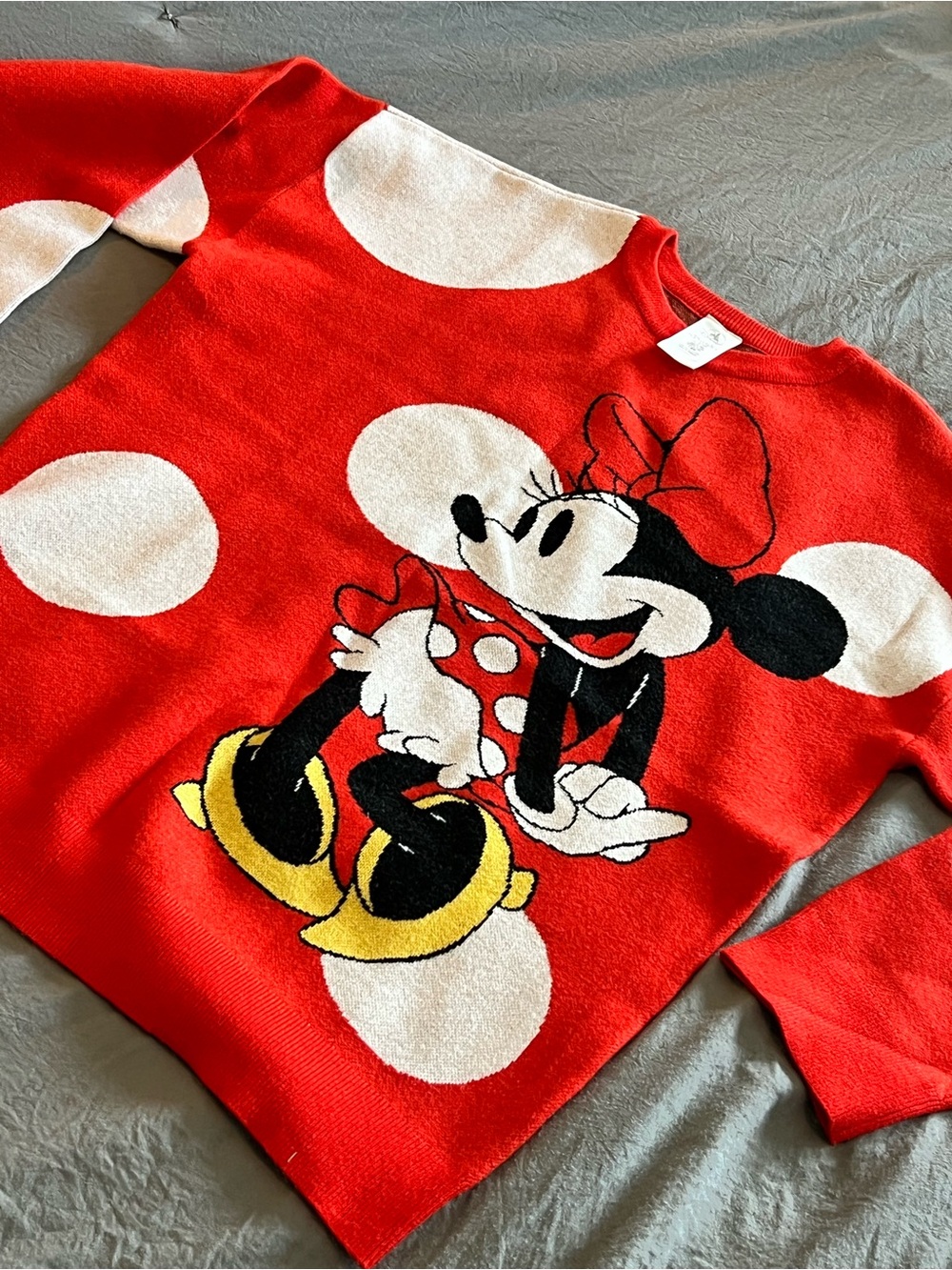 🖤Disney Licensed ❤️Red Minnie Mouse Polka Dot Women's Sweater